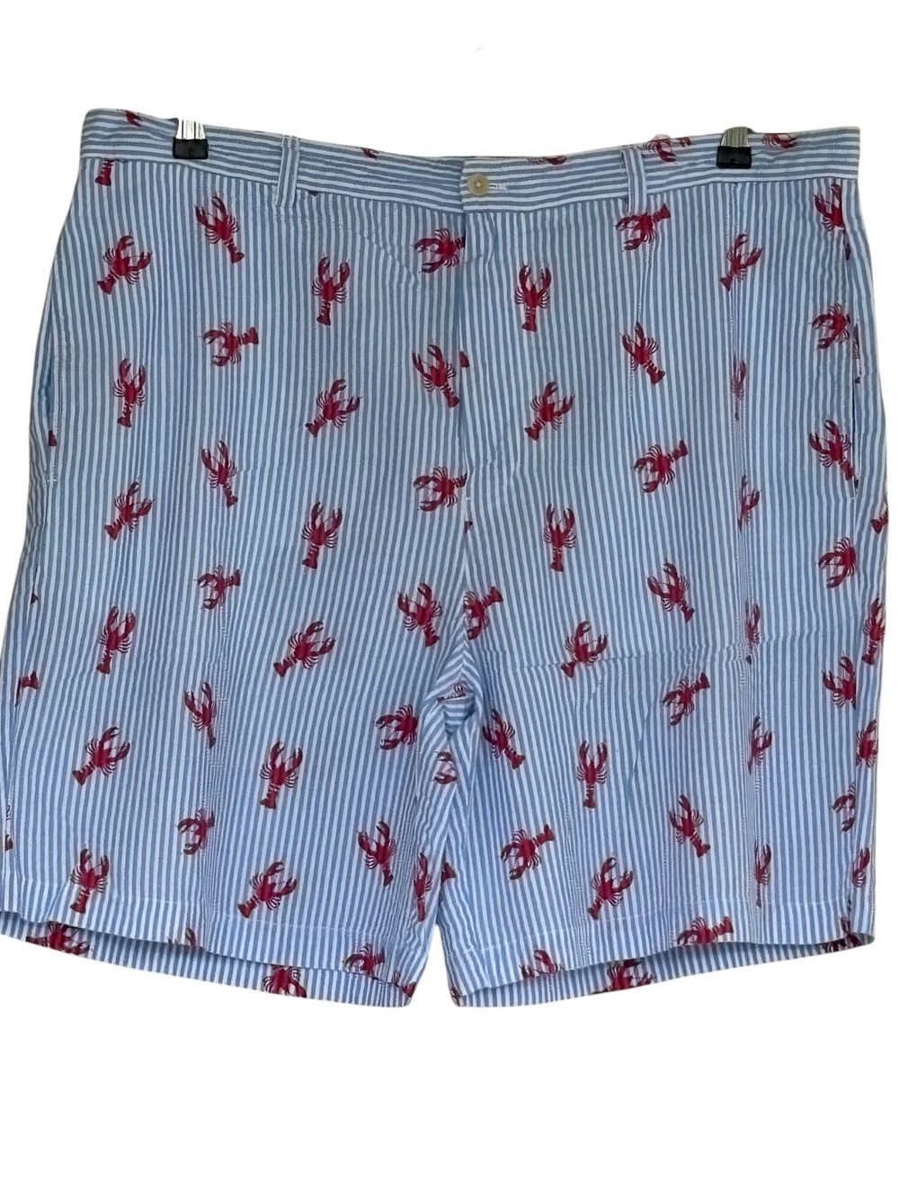 Vintage Vineyard Vines Seersucker Chino Lobster Print Striped Shorts Size 40